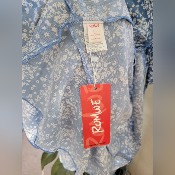 Romwe Fit & Flare Frilled Wrap Dress - Picture 4 of 5